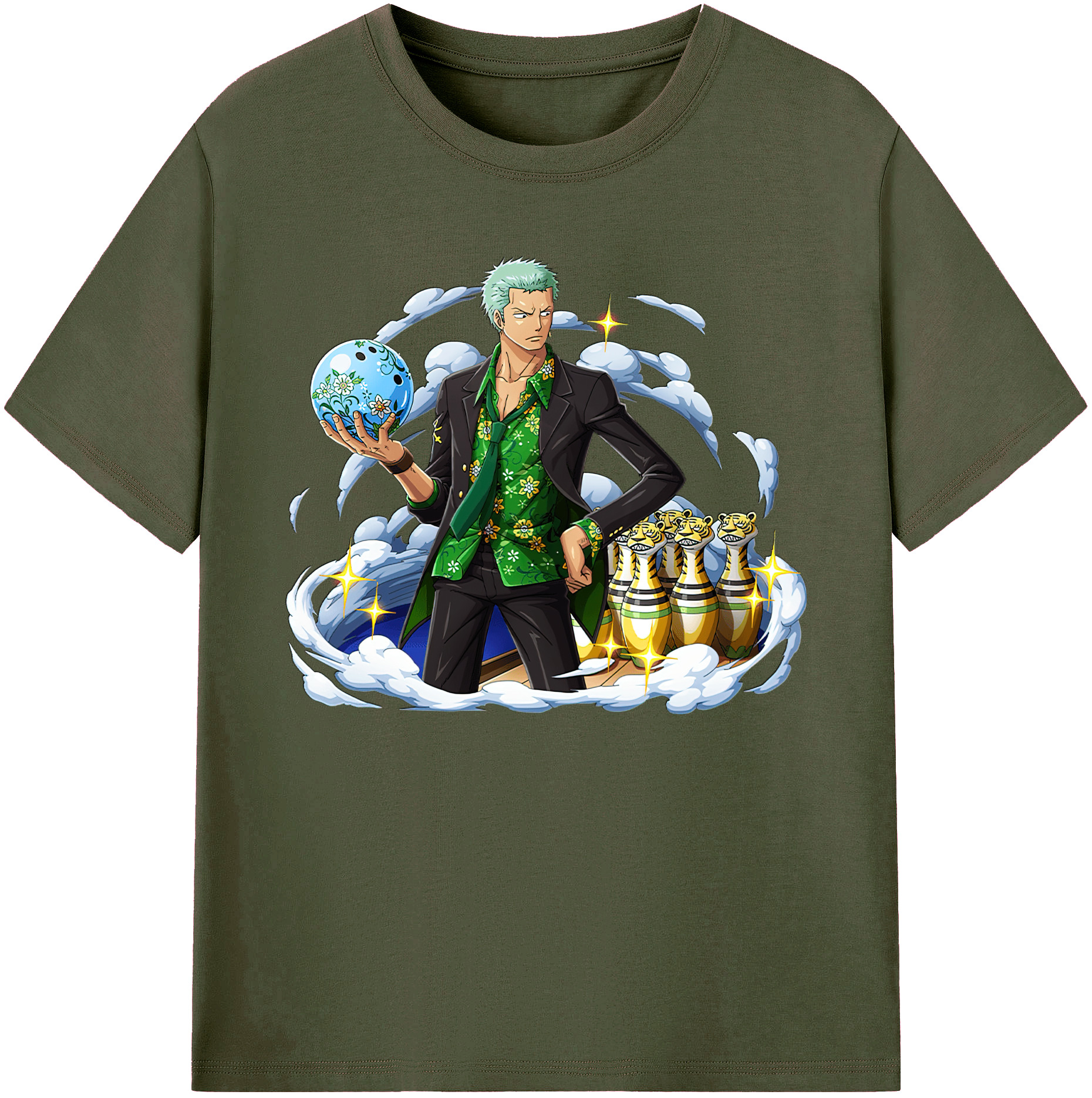 ワンピース ロロノア・ゾロ ONE PIECE Roronoa Zoro 綿100％ メンズ半袖Tシャツ｜肌触りやわらか＆通気性